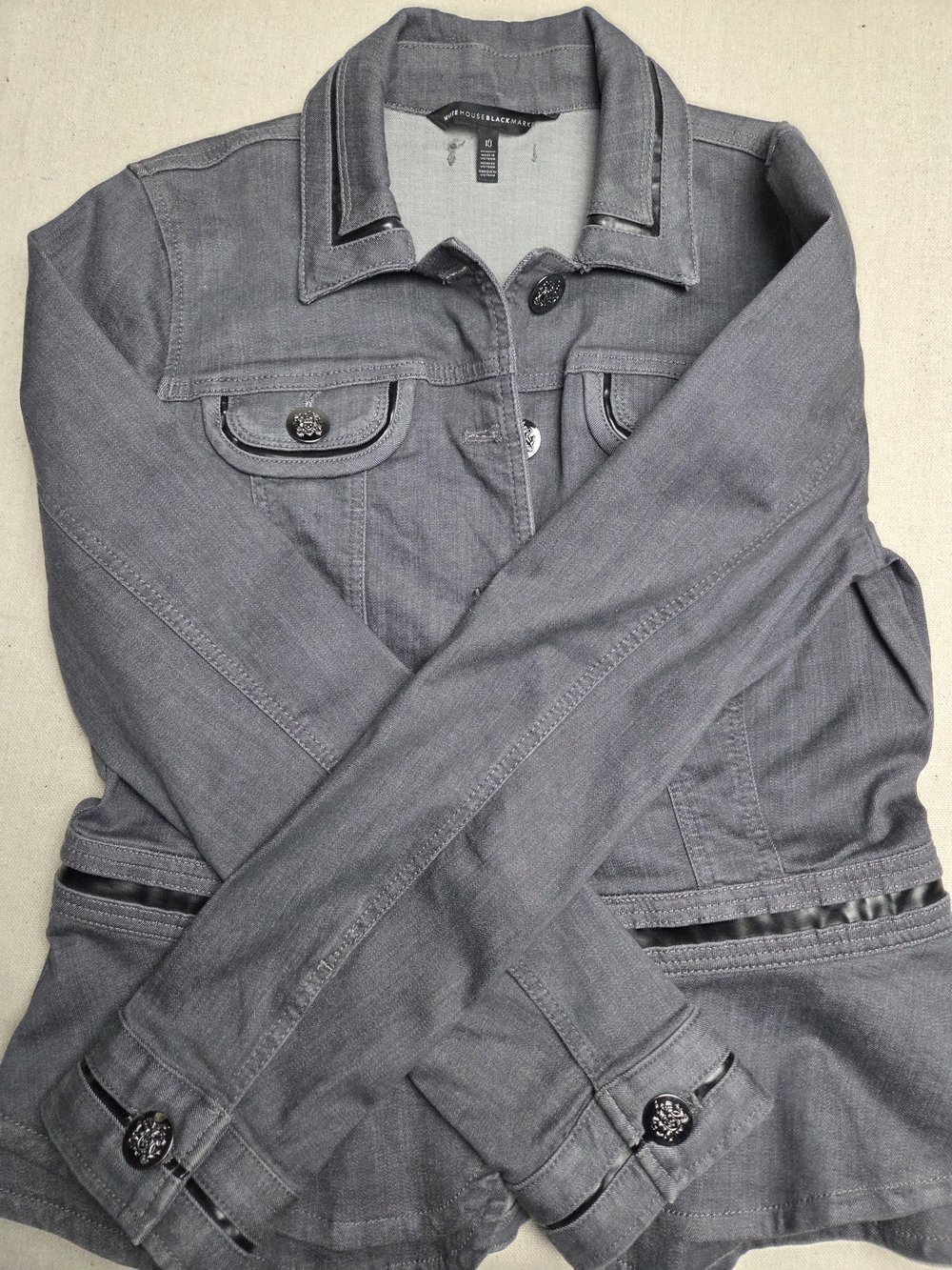 White House Black Market Gray Peplum Blazer - Picture 9 of 14